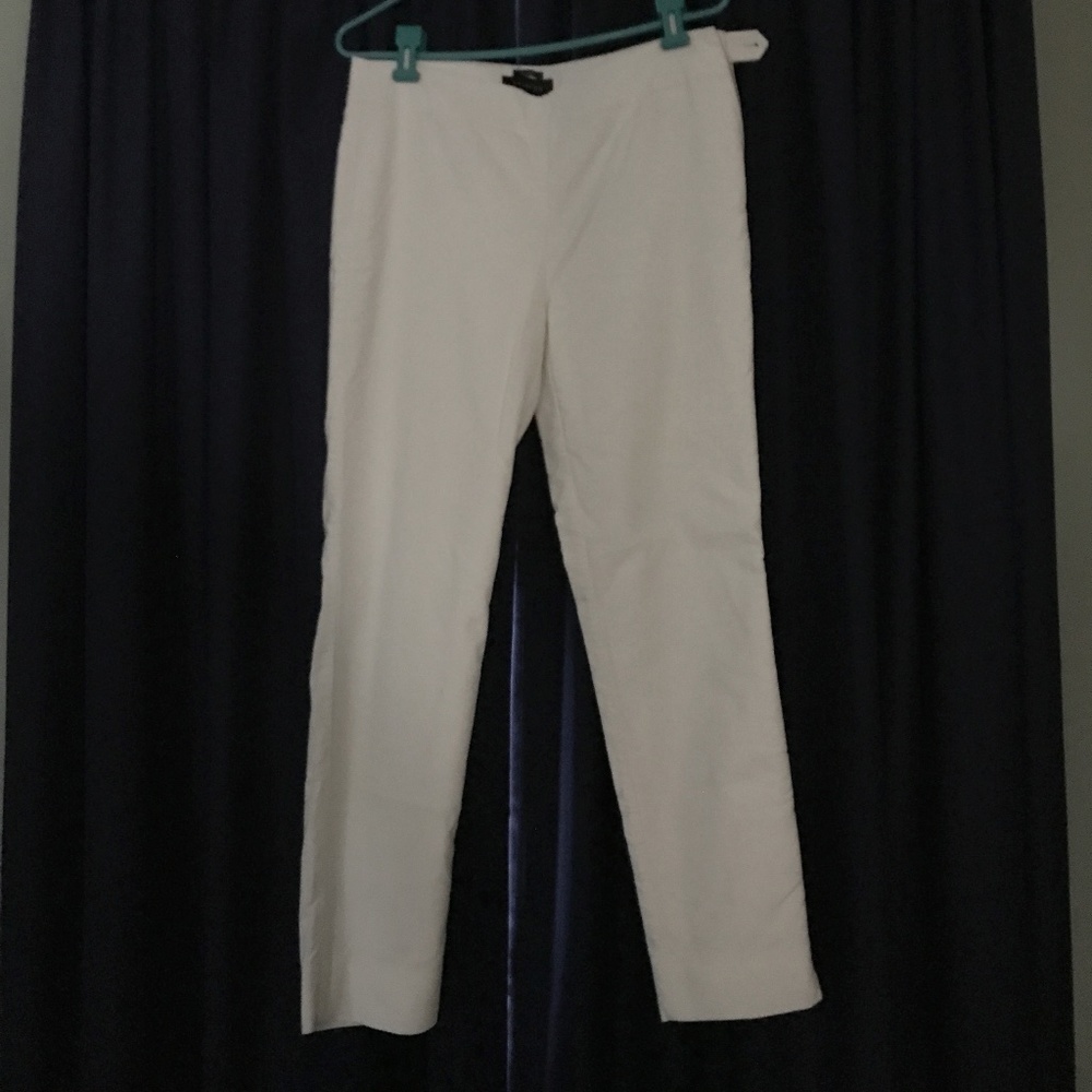 Talbots cream velveteen side-zip ankle pants